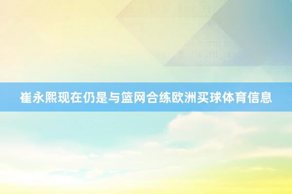 崔永熙现在仍是与篮网合练欧洲买球体育信息