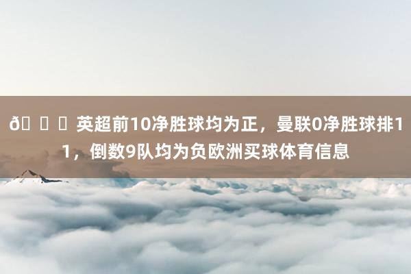 👀英超前10净胜球均为正，曼联0净胜球排11，倒数9队均为负欧洲买球体育信息