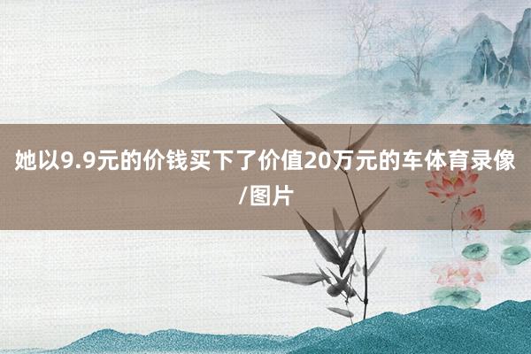 她以9.9元的价钱买下了价值20万元的车体育录像/图片