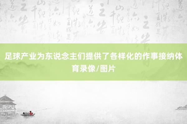 足球产业为东说念主们提供了各样化的作事接纳体育录像/图片